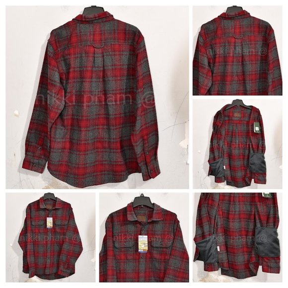 Orvis Men’s Flannel Shirt sizeLarge (night plaid rio red )